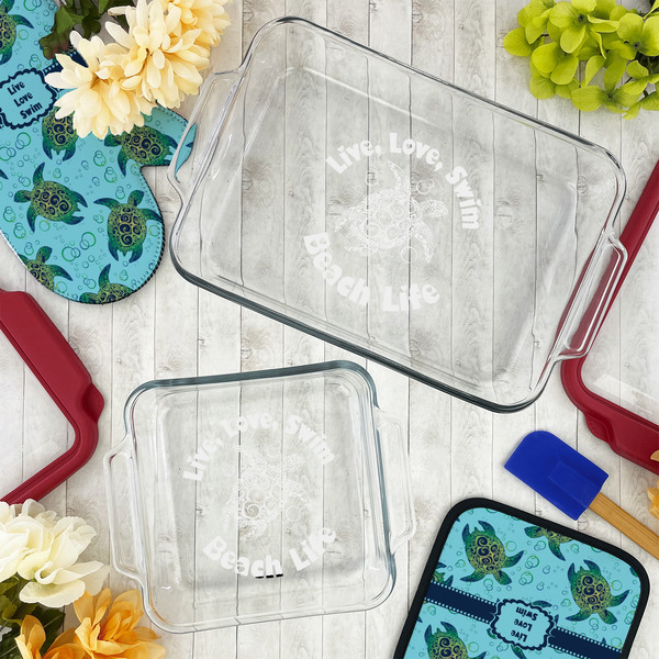 Sea Turtles Glass Baking Dish Set - LIFESTYLE