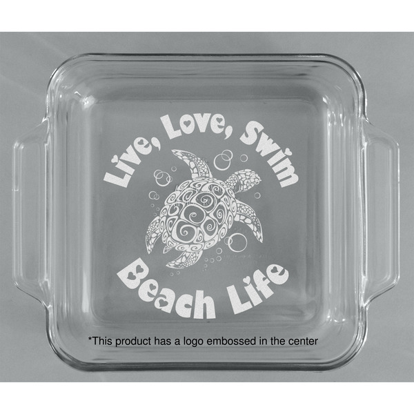 Sea Turtles Glass Cake Dish - APPROVAL (8x8)