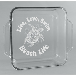 Sea Turtles Glass Cake Dish - 8in x 8in