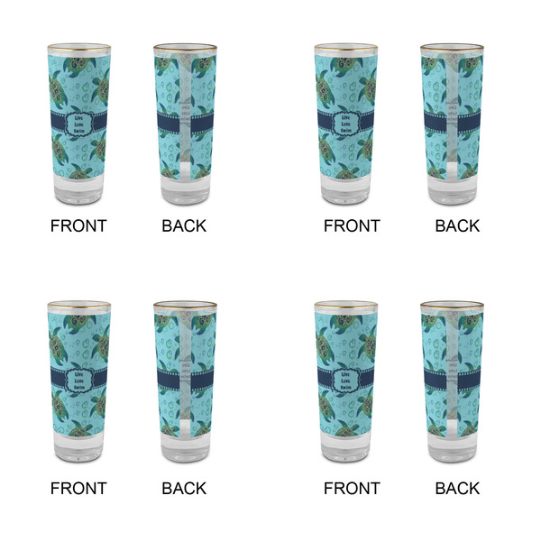 Sea Turtles Glass Shot Glass - 2 oz - Set of 4 - APPROVAL