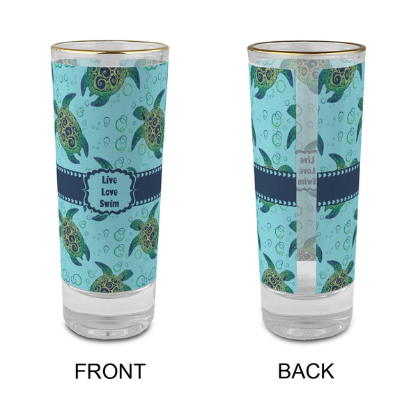 Sea Turtles Glass Shot Glass - 2 oz - Single - APPROVAL