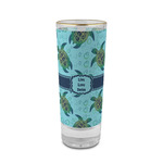 Sea Turtles 2 oz Shot Glass - Glass with Gold Rim