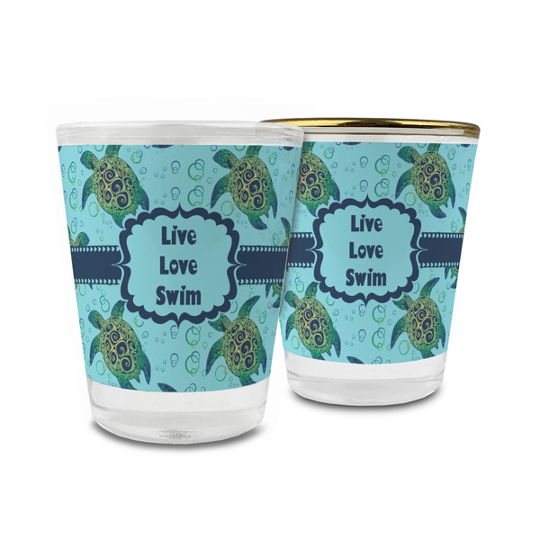 Custom Sea Turtles Glass Shot Glass - 1.5 oz