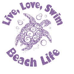 Sea Turtles Glitter Sticker Decal - Up to 9"X9" (Personalized)