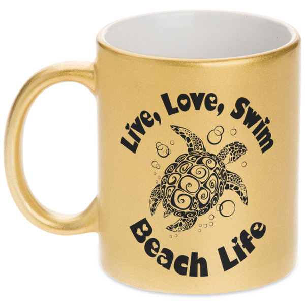 Custom Sea Turtles Metallic Mug
