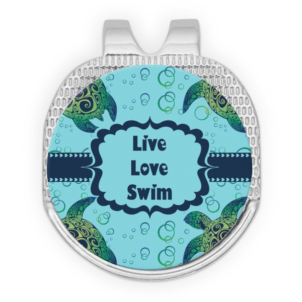 Custom Sea Turtles Golf Ball Marker - Hat Clip - Silver