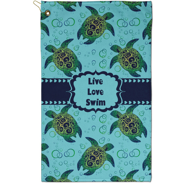 Custom Sea Turtles Golf Towel - Poly-Cotton Blend - Small