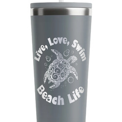 Sea Turtles RTIC Everyday Tumbler with Straw - 28oz - Grey - Single-Sided
