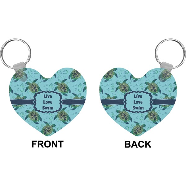 Sea Turtles Heart Keychain (Front + Back)