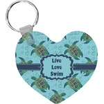 Sea Turtles Heart Plastic Keychain