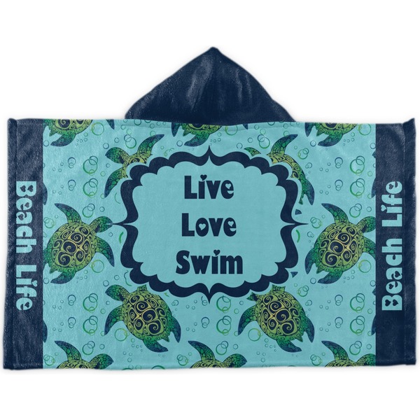 Custom Sea Turtles Kids Hooded Towel (Personalized)