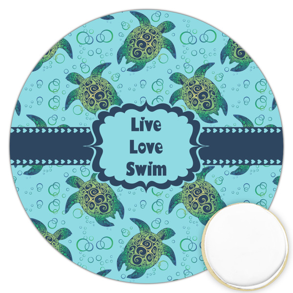 Custom Sea Turtles Printed Cookie Topper - 3.25"