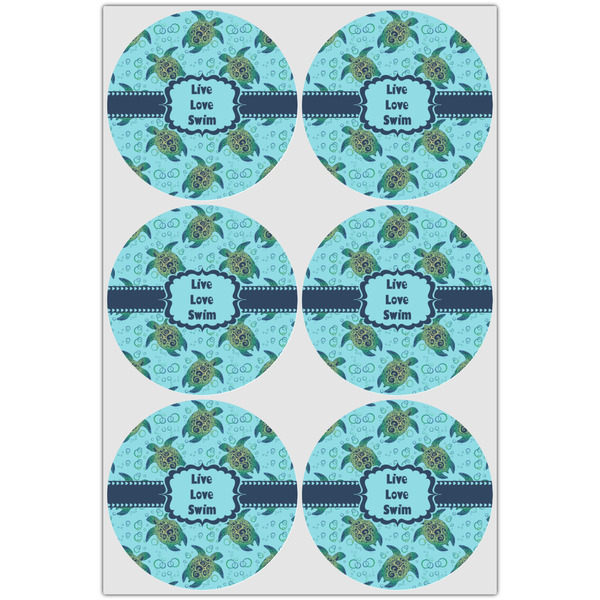 Sea Turtles Icing Circle - Large - Set of 6