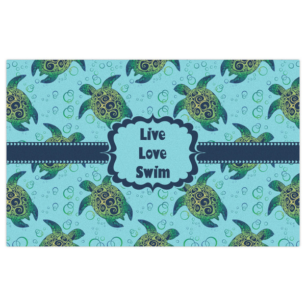 Sea Turtles Indoor / Outdoor Rug - 5'x8' - Front Flat
