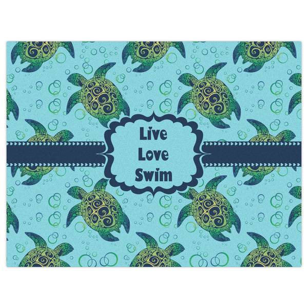 Sea Turtles Indoor / Outdoor Rug - 6'x8' - Front Flat