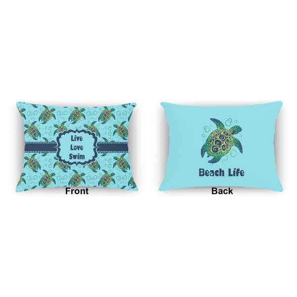 Sea Turtles  Indoor Rectangular Burlap Pillow (Front and Back)