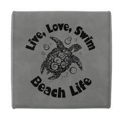 Sea Turtles Jewelry Gift Box - Engraved Leather Lid