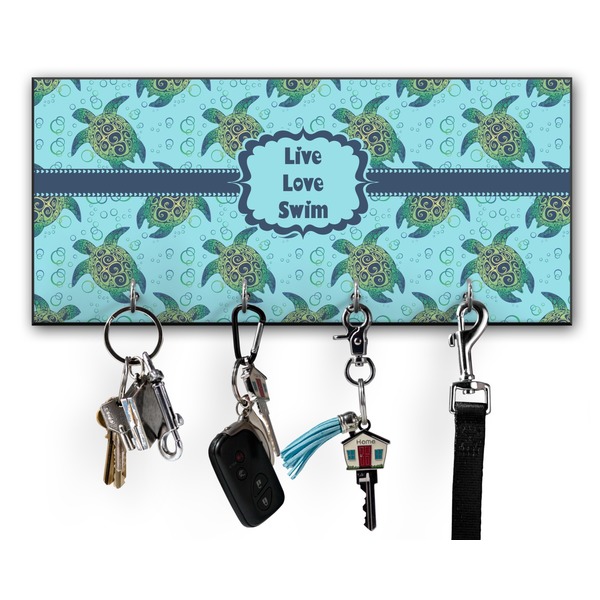 Custom Sea Turtles Key Hanger w/ 4 Hooks w/ Name or Text