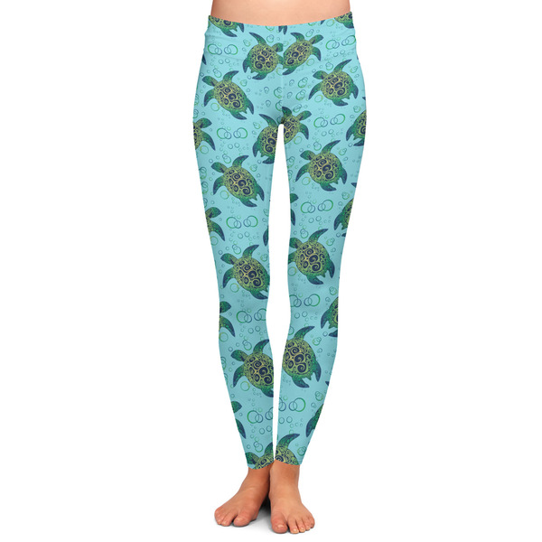 Custom Sea Turtles Ladies Leggings - Large