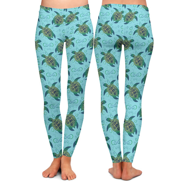 Sea Turtles Ladies Leggings - Front and Back