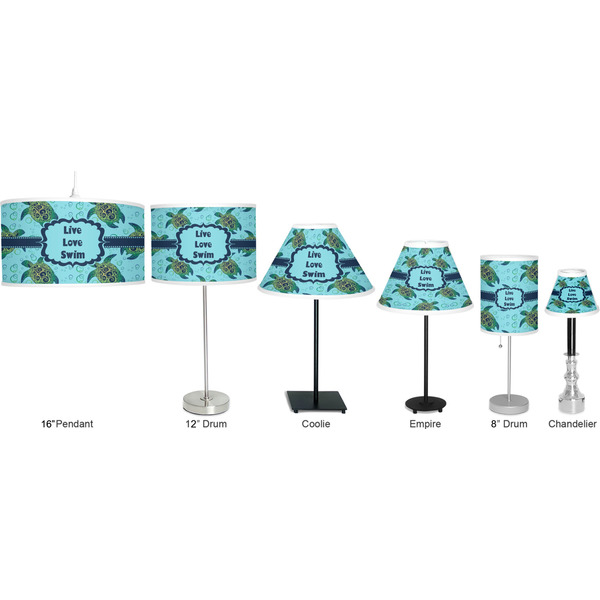 Sea Turtles Lamp Full View Size Comparison