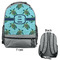 Sea Turtles Large Backpack - Gray - Front & Back View