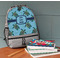 Sea Turtles Large Backpack - Gray - On Desk