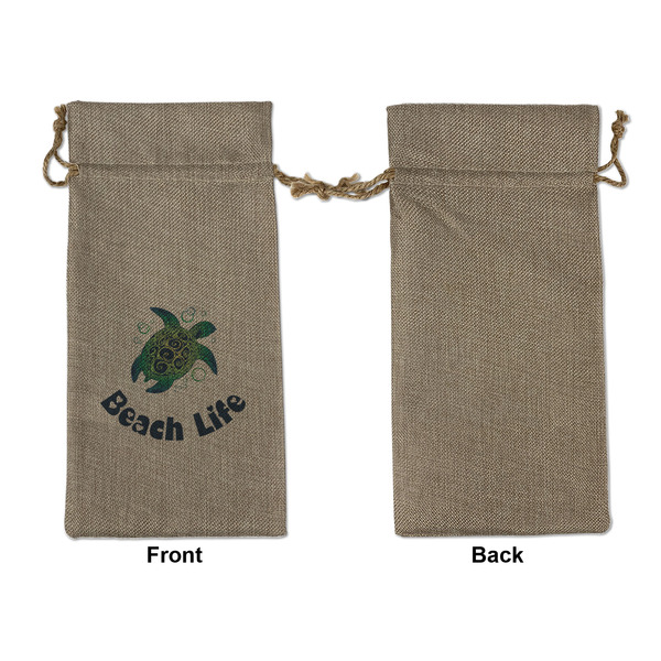 Sea Turtles Large Burlap Gift Bags - Front Approval