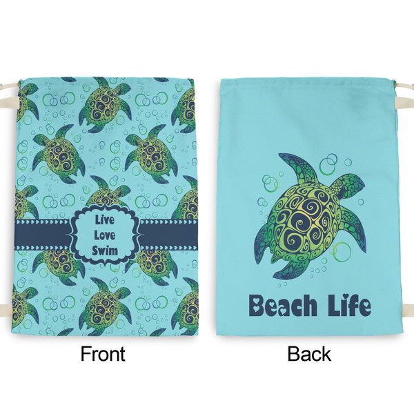 Sea Turtles Large Laundry Bag - Front & Back View