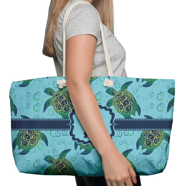 Sea Turtles Large Rope Tote Bag - In Context View