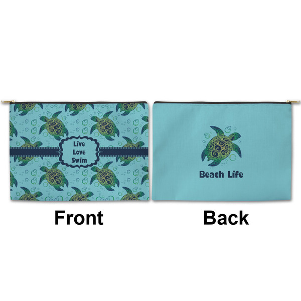 Sea Turtles Large Zipper Pouch Approval (Front and Back)