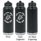 Sea Turtles Laser Engraved Water Bottles - 2 Styles - Front & Back View