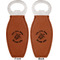Sea Turtles Leather Bar Bottle Opener - Front and Back