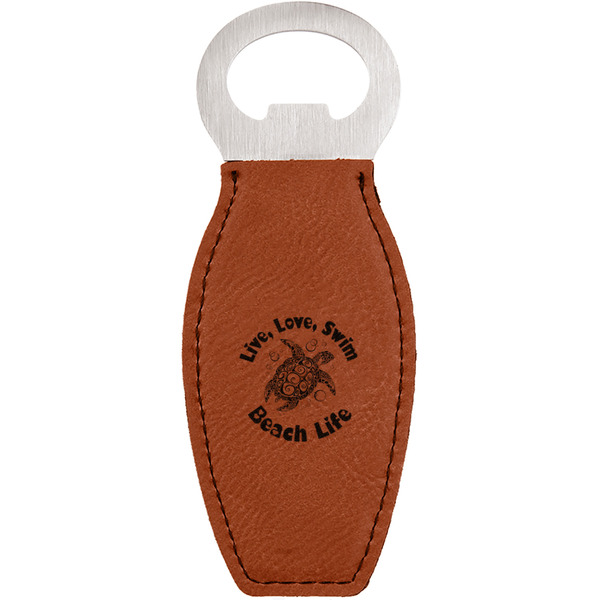 Custom Sea Turtles Leatherette Bottle Opener - Double Sided