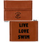 Sea Turtles Leather Business Card Holder - Front Back
