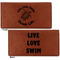 Sea Turtles Leather Checkbook Holder Front and Back