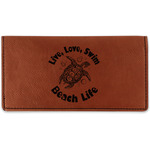 Sea Turtles Leatherette Checkbook Holder - Double Sided (Personalized)