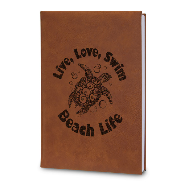 Custom Sea Turtles Leatherette Journal - Large - Double Sided