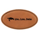 Sea Turtles Leatherette Oval Name Badge with Magnet (Personalized)