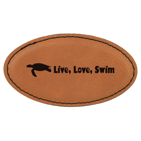 Custom Sea Turtles Leatherette Oval Name Badge with Magnet (Personalized)