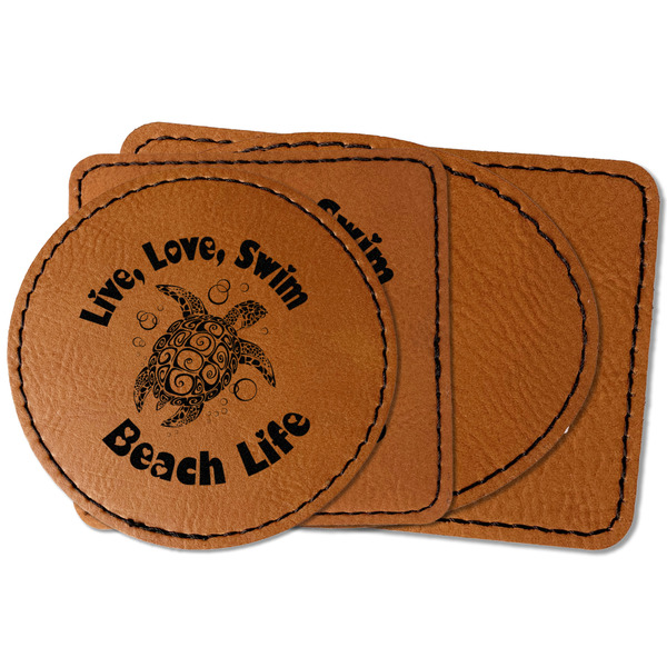 Custom Sea Turtles Faux Leather Iron On Patch