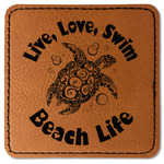 Sea Turtles Faux Leather Iron On Patch - Square