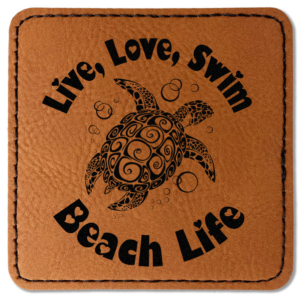 Sea Turtles Leatherette Patches - Square