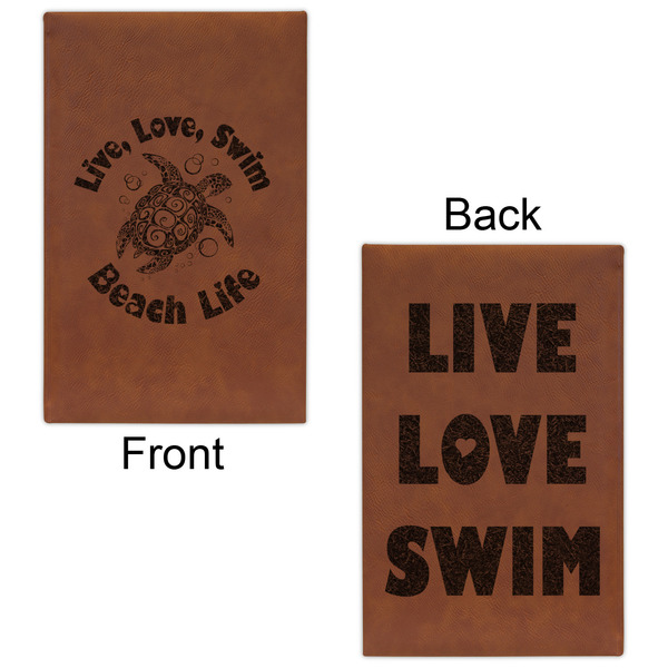 Sea Turtles Leatherette Sketchbooks - Small - Double Sided - Front & Back View