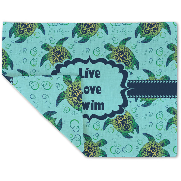 Custom Sea Turtles Double-Sided Linen Placemat - Single