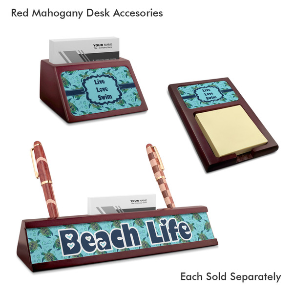 Sea Turtles Mahogany Desk Accessories