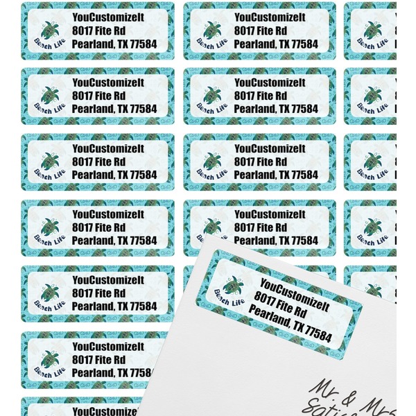 Sea Turtles Mailing Label on Envelope - Multiple Labels