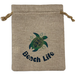 Sea Turtles Medium Burlap Gift Bag - Front