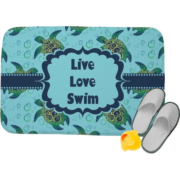 Custom Sea Turtles Memory Foam Bath Mat (Personalized)