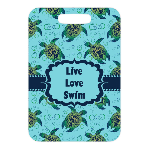 Sea Turtles Metal Luggage Tag - Front Without Strap